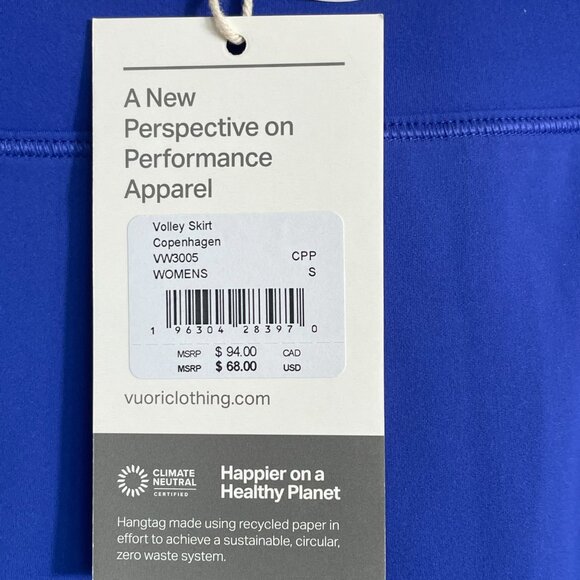 NWT Vuori Volley Skirt Skort Copenhagen Blue Slim Fit High Rise Womens Small - Picture 5 of 13